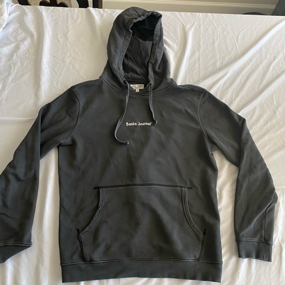 Banks Journal Organic Cotton Hoodie Color Gray Size Small